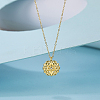 Elegant Brass Clear Cubic Zirconia Flower Pendant Cable Chain Necklaces for Women EP9380-2