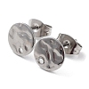 Non-Tarnish 201 Stainless Steel Flat Round Stud Earring Findings STAS-K259-19A-P-1