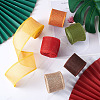 3 Rolls 3 Colors Polyester Imitation Linen Wrapping Ribbon OCOR-YS0001-02A-10