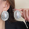 Alloy & Plastic Pearl Stud Earrings WGEF248-02-2