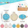 98Pcs 7 Colors Light Gold Alloy Enamel Charms ENAM-FH0001-28-5