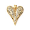 Rack Plating Brass Micro Pave Clear Cubic Zirconia Perdants KK-C067-03G-1