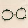 Alloy Heart-shaped Magnetic Braided Rope Bracelets for Couple Girlfriends WG59636-12-1