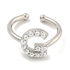 Rack Plating Brass Open Cuff Rings for Women RJEW-F162-01P-G-2