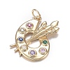 Brass Micro Colorful Cubic Zirconia Pendants ZIRC-F120-051G-1