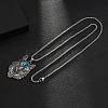 Zinc Alloy with Glass Pendant Necklaces NJEW-M211-09ASP-4