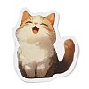 50 Pieces Oil Painting Series Cat Shape Paper Stickers STIC-R001-28-4