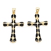 Brass Enamel Pendants KK-M220-06G-B-1