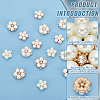 16Pcs 4 Styles Flower Shape Alloy Cabochons JEWB-FG0001-19-4