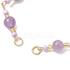 Synthetic Turquoise & Natural Amethyst & Howlite & Carnelian & Dyed Yellow Jade & Dyed Malaysia Jade Round and Glass Seed Beads Link Chain Bracelet Making AJEW-MZ00009-3