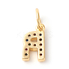 Brass Micro Pave Colorful Cubic Zirconia Charms ZIRC-F092-01-R-2