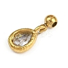 304 Stainless Steel Cubic Zirconia Pendants STAS-L296-12G-2