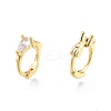 Clear Cubic Zirconia Teardrop Hoop Earrings EJEW-G322-02G-2