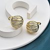 Rack Plating Brass Micro Pave Clear Cubic Zirconia Cuff Finger Rings for Women RJEW-M028-41G-5