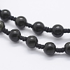 Natural Golden Sheen Obsidian Beaded Pendant Necklaces NJEW-E116-14-3