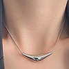 304 Stainless Steel Arc-shaped Pendant Necklaces for Women NJEW-A049-01P-1