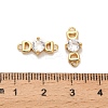 Brass Pave Clear Cubic Zirconia Letter D Connector Charms KK-H515-09G-3