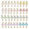 48Pcs 12 Styles Acrylic & Natural Pearl Flower Pendants PALLOY-CW00007-2