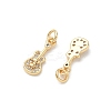 SHEGRACE Brass Micro Pave Cubic Zirconia Pendants XGRQ3D694-479G-2