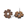 Walnut Wood Stud Earring Findings LS-MAK-N032-040-3