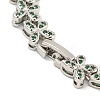 Rack Plating Brass Pave Cubic Zirconia Butterfly Link Bracelets for Women BJEW-B110-05P-04-3