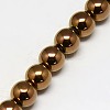Electroplate Non-magnetic Synthetic Hematite Beads Strands G-J169A-6mm-M-4