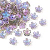 50Pcs Transparent Electroplate Glass Bead Caps EGLA-YW0007-17A-1