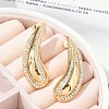 304 Stainless Steel Rhinestone Stud Earrings EJEW-M070-08G-5