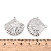 304 Stainless Steel Shell Shape with Starfish Pendants STAS-T069-45P-3