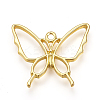 Rack Plating Alloy Open Back Bezel Pendants X-PALLOY-Q351-37G-FF-1