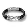 Braided Microfiber Leather Cord Bracelets for Men BJEW-Z081-07P-01-4