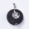Natural Dyed & Heated Black Agate Pendants X-G-F546-A16-3