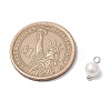 Wrinkle Textured Shell Pearl Round Charms PALLOY-JF03823-02-2