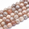 Electroplate Natural Sunstone Beads Strands G-K256-17-8mm-1