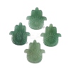 Natural Green Aventurine Hamsa Hand with Eye Figurines DJEW-N003-04H-1
