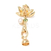 Brass Natural Pearl Enamel Fold Over Clasps KK-U059-31G-02-1