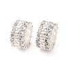 Brass Micro Pave Clear Cubic Zirconia European Beads CU-H003-01S-1
