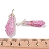 Electroplated Platinum Palted Copper Wire Wrapped Natural Quartz Crystal Pendants G-L133-07F-4