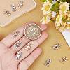 Beebeecraft 10Pcs 2 Colors Brass Pave Clear Cubic Zirconia Charms KK-BBC0003-80-3