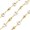 Brass Heart Link Chains KK-D368-03G-D-1