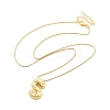 Brass & Plastic Pearl Letter Pendant Box Chain Necklaces for Women LS-NJEW-U017-01G-19-3