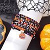 7Pcs 7 Styles Evil Eye & Word Glass & Lampwork Beaded Stretch Bracelet Sets BJEW-JB10447-3