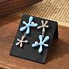Brass Cubic Zirconia Stud Earrings EJEW-D301-03G-01-3