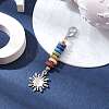 Sun Alloy & Cat Eye Pendant Decoration HJEW-JM01593-03-2