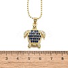 Summer Beach Brass Pave Cubic Zirconia Turtle Pendant Necklaces for Women NJEW-U039-02G-01-5