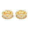 Brass Micro Pave Clear Cubic Zirconia European Beads KK-C142-03G-1