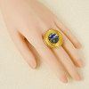 304 Stainless Steel with Natural Shell Cuff Open Rings for Women TH3507-4-2