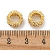 Brass Micro Pave Clear Cubic Zirconia Rondelle European Beads KK-U030-05G-2