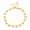 Brass Ring Link Chain Bracelets for Women Men BJEW-K273-05G-4
