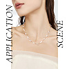DIY Brass Glass Butterfly and Plastic Imitation Pearl Beaded Chains Necklace Jewelry Kits DIY-TA0010-49-7